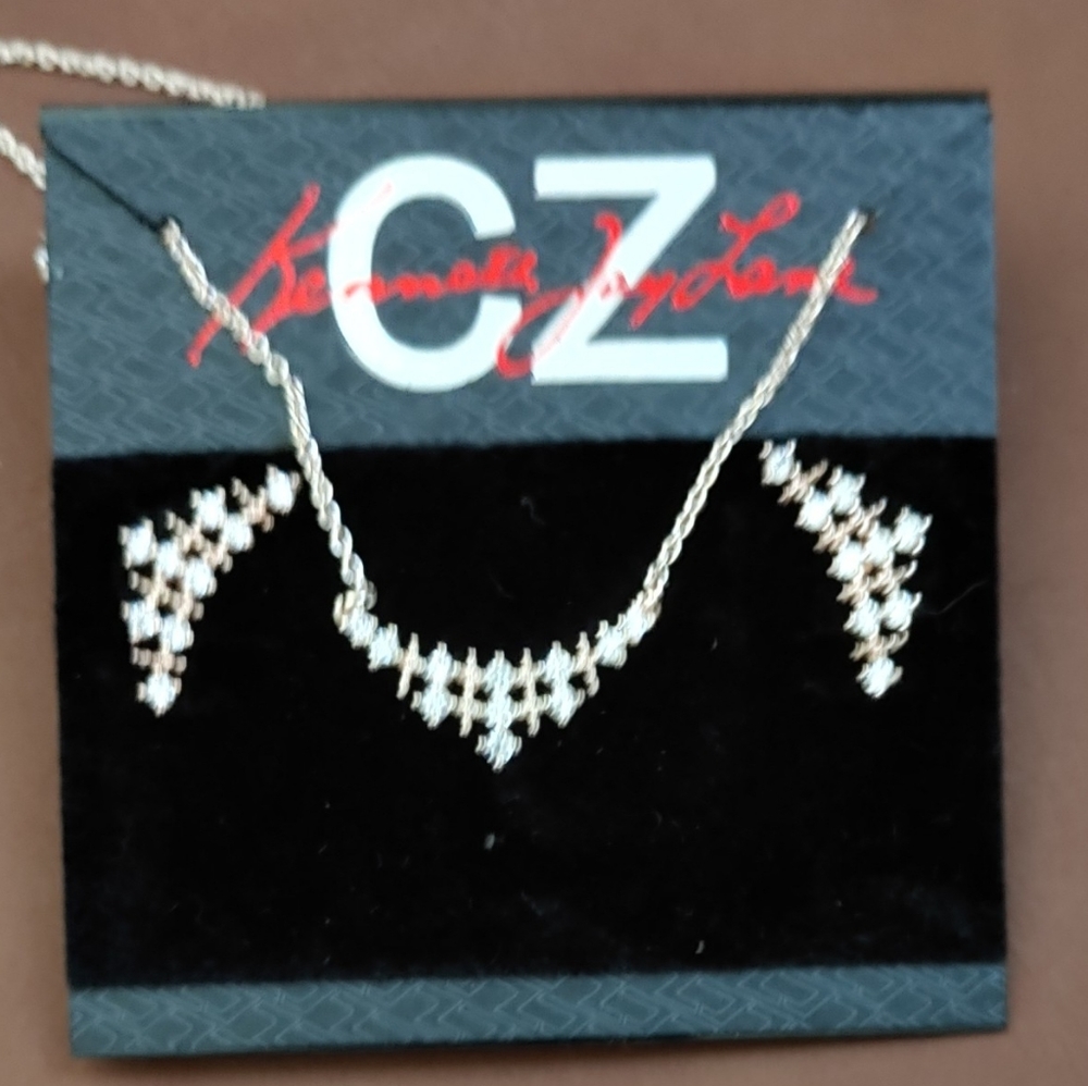 Kenneth J Lane CZ Necklace and Earing Set